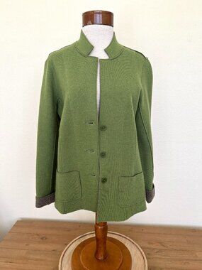 Eileen Fisher Sage Green Wool Jacket - Size Large